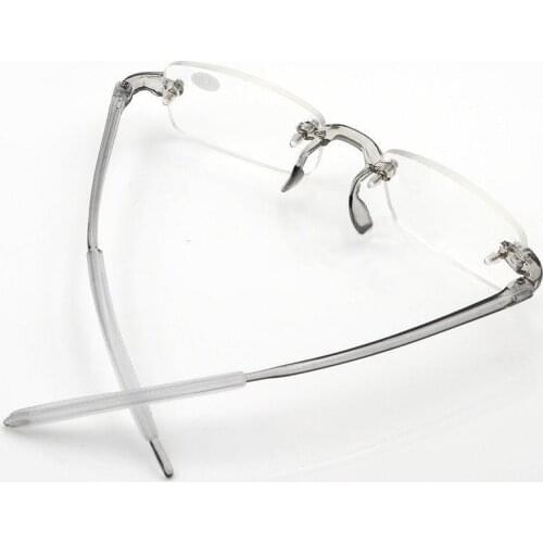 Mens Womens Rimless Resin Reading Glasses Anti Blue Rays Presbyopia Eyeglasses Anti Fatigue Computer Eyewear