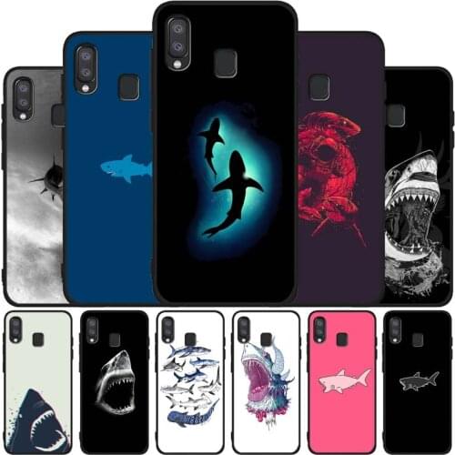 Shark black black soft phone Case For Samsung A10 20 30 40 50 30S 50S 60 70 M10 M30S M40 A31 51 71 A20E A10E A21S