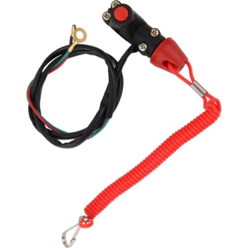 Motorcycle Engine Kill Stop Switch & Safety Tether Lanyard Rope for Mini Moto Dirt ATV Quad 4 Wheeler Scooter