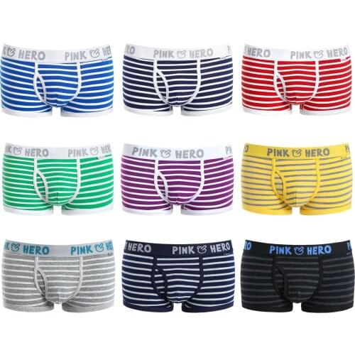 PINKHERO Striped Print Male Boxers Colorful Breathable Cotton Boxer Hombre High Quality Men Panties Comfortable Calzoncillos