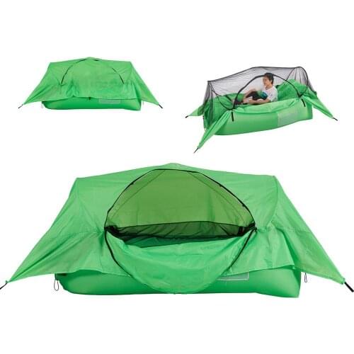 Portable Outdoor Inflatable Hammock Tent Comfortable Air Bed Lazy Sofa Double-layer Cloth Canopy Camping Tent 171x70 x45cm