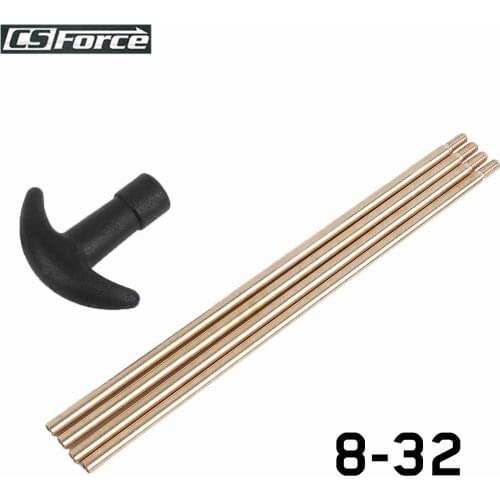Portable Hunting Gun Cleaning Rods Set with T-Handle 8-32 Thread Brass Rod for Pistol Rifle Tactical Gun Cleaning Tool 70cm