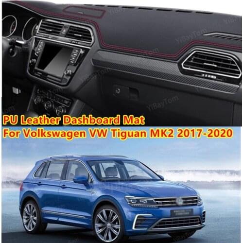 For Volkswagen VW Tiguan MK2 2017-2020 PU Leather Anti-Slip Mat Sunshade Dashmat Protect Carpet Dashboard Cover Pad Accessories