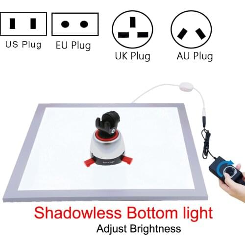 PULUZ 38 x 38cm Photo Studio Shadowless Bottom Light Lamp Panel Dimmable Photography Accessories For 40 x 40cm Photo Studio Box