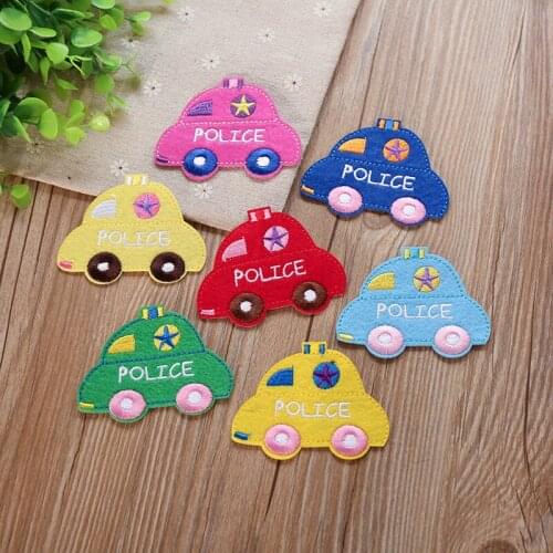 Mix Color Child Cartoon Car Patches Iron On Sew For Clothes Embroidered Appliques Diy Accessory Bag Badge Parches