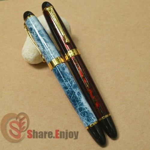 ROLLER BALL PEN 2 PCS JINHAO X450 BLUE MARBLE VS WINE GOLDEN TRIM JINHAO 450