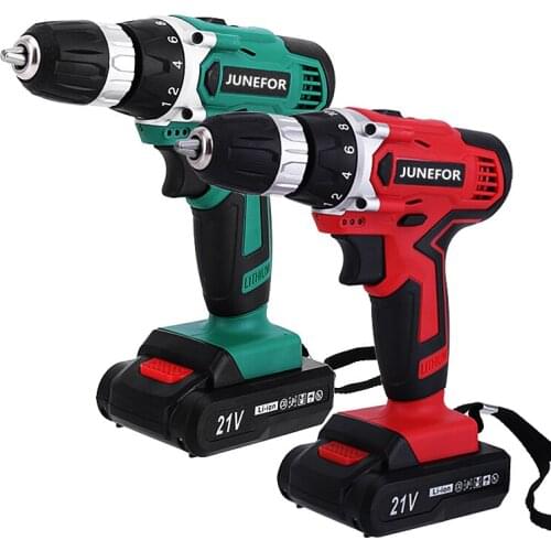 High Quality 21V Cordless Drill Electric Screwdriver Drill Bits Socket 32N.M Electric Drill Power Driver DC Lithium-Ion Battery