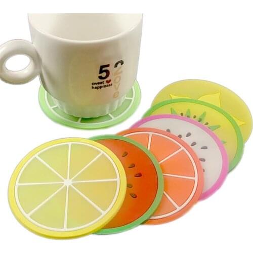 Silicone Coasters Placemats Fruit Heat Resistant Drink Mat Table Tea Coffee Cup Pad Non-Slip Cup Mat Insulation Pad