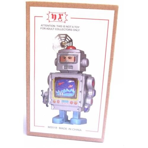 Zakka mkd52 Collectible Retro Antique Tin Toys Iron Metal Wind Up Robot Children Toys Home Decoration MS518 Spaceman