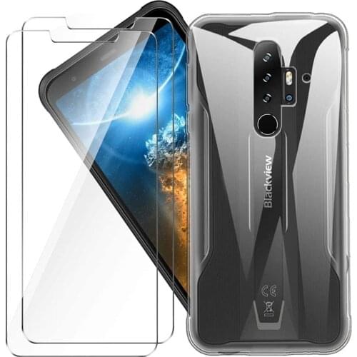 3-in-1 Glass+Silicone Cover For Blackview BV6300 Case Tempered Glass Screen Protector For Blackview BV6300 Pro
