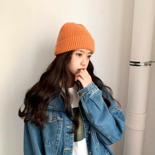 Hat women autumn and winter leisure 100 lap embroidery wool cap crimping warm knit hat lovers cold hat Free Shipping