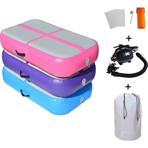 1*0.6m Free Shipping Inflatable Gymnastics AirTrack Home Use Air Block Tumbling Mini Mats Trampoline for Jumping With Foot-Pump