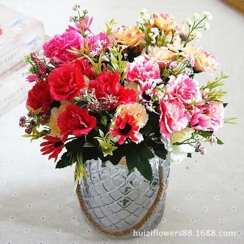 1pc Carnation artificial flower branch home hotel decoration floral arrangement ornament wedding photography props