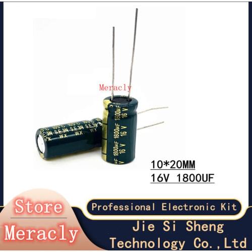 10pcs 16V 1800UF Wholesale aluminum electrolytic capacitors 20% high frequency and low resistance, good quality