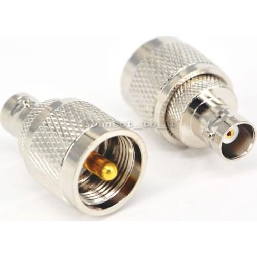 10 Pieces BNC - UHF Adapter BNC Jack Female to UHF Plug Male Straight Connector