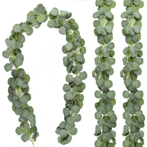 148pcs Leaf 1.8m Eucalyptus Leaves Garland Wisteria Artificial Flowers Rattan Fake Plant Leaf Vines Wedding Birthday Party Decor