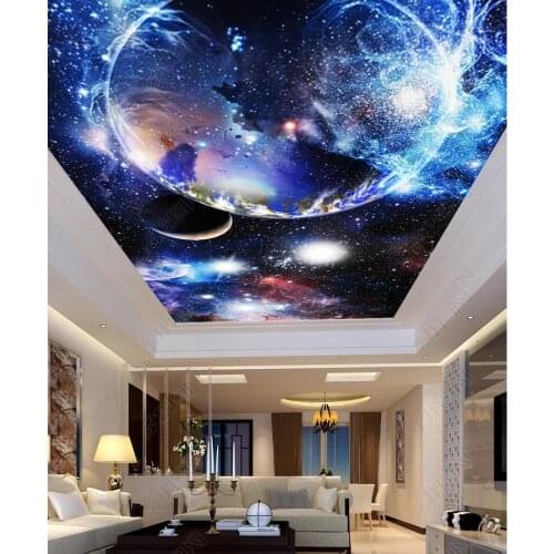 1806 Fascinating Planets Arrangement Printing stretch ceiling film for workshop ceiling decoration