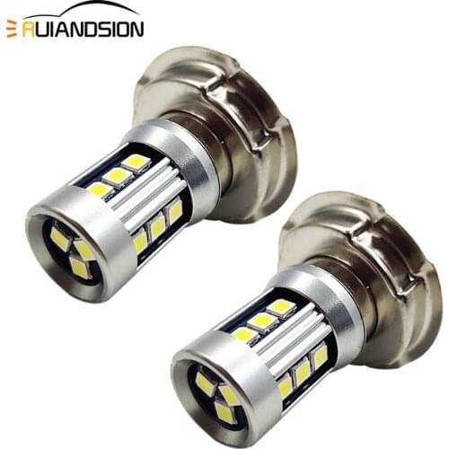 2pcs 3030 15SMD LED Motorcycle Headlight P26S Light AC/DC 6-30V Super Bright White Motorbike Head Lamp Bulb 3W Moto Accessories