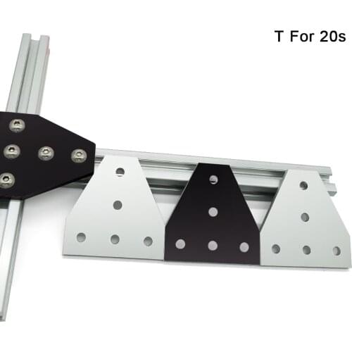 4pcs 5 Hole 90 Degree Joint Board Plate Corner Angle Bracket Connection Joint Strip for 2020 Aluminum Profile 3D Printer Frame