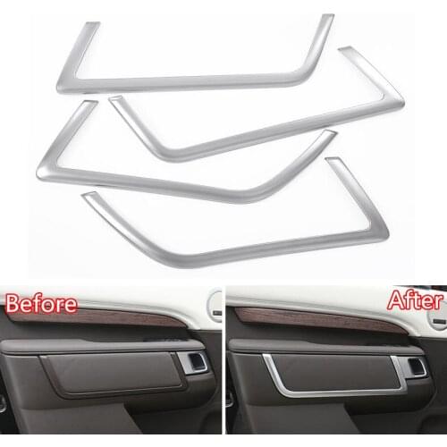 YAQUICKA 4Pcs/set Car Interior Door Handle Panel Strips Trim Styling For Land Rover Discovery 5 2017 Auto Accessories Car-covers