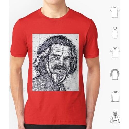 Alan Watts - Ink Portrait T Shirt Big Size 100% Cotton Alan Watts Watts Alan Tao Zen Buddha Buddhist Buddhism