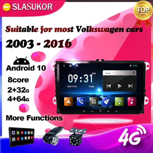 Android 10 DSP For VW volkswagen Skoda Octavia 2 Volkswagen Passat B6 amarok superbseat leon golf 5 6 Multimedia Car radio GPS