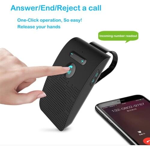 Wireless Car Bluetooth V5.0 Bluetooth Handsfree Car Kit Wireless Bluetooth Speaker Phone Sun Visor Clip Speakerphone