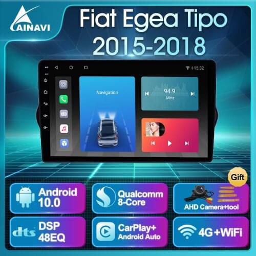 Car Radio Android 10.0 QLED For Fiat Egea Tipo 2015-2018 Auto Stereo Multimedia Video Player Navigation Android Auto Carplay GPS