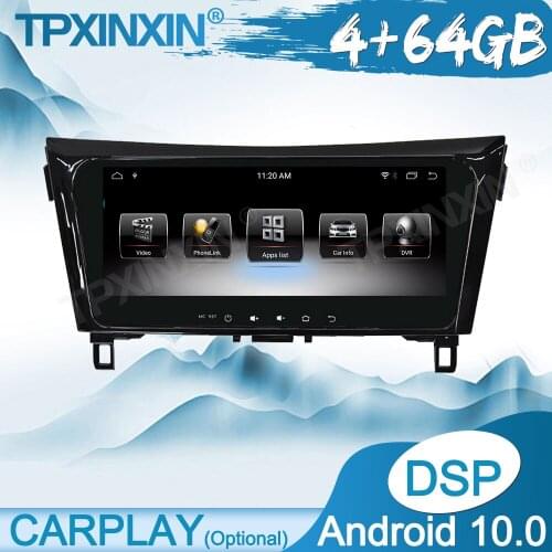Wireless Carplay 4GB+64GB Android 10.0 For Qashqai Unit Multimedia Player Auto Radio Tape Recorder GPS Navigation DSP IPS