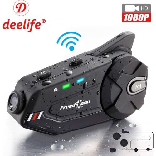 Deelife Motorcycle Intercom Helmet Bluetooth Headset Speaker for Moto Motor Hands-free Interphone Motorbike Communicator