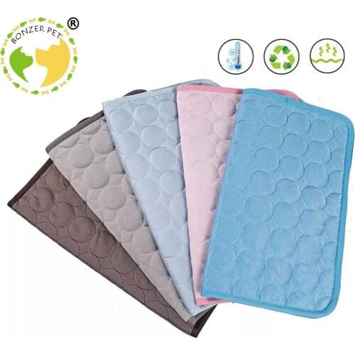 Bonzerpet Dog Mat Cooling Summer Pad Mat For Dogs Cat Blanket Breathable Bed Summer Washable For Small Medium Large Dogs