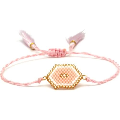 Boho MIYUKI Glass Seed Beads Evil Eye Lucky Woven Friendship Bracelet Women Men Tassel Hexagon Adjustable Surf Beach Jewelry Her