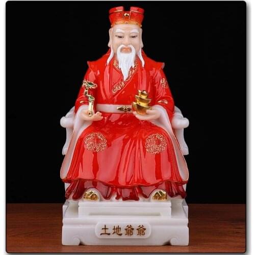 Buddhism Taoism Southeast Asia HOME Patron saint shop business Prosperity Mammon CAI SHEN TU DI God BUDDHA jade FENG SHUI statue