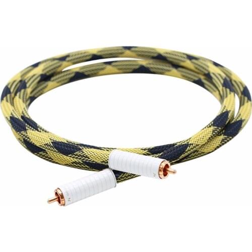 1 piece OCC pure copper 75 Ohm hifi Digital Coaxial audio cable with Copper plated RCA Plug hifi RCA to RCA cable