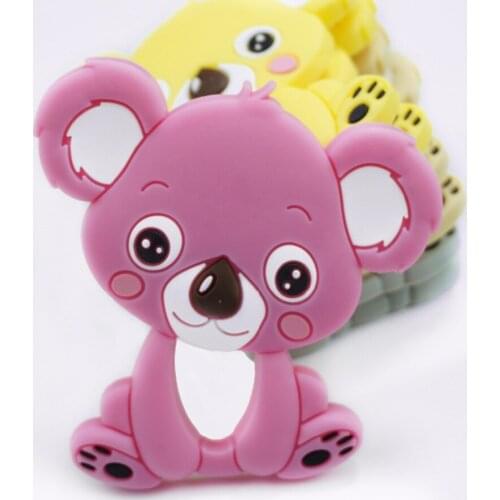 1PCS Koala Baby Teethers BPA Free Silicone Teether Pendant Necklace Accessory Chew Charms Newborn Baby Teething Toys 8 Colors