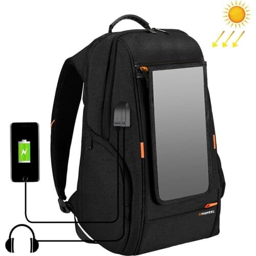 Men Solar Panel Power Backpack Waterproof 15.6 inch USB interface Charging Laptop Backpack Outdoor Travel Business Backpack