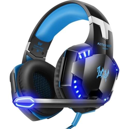 G2000 Gaming Headset with Mic LED Light On Ear Gaming Headphone ,Surround Sound Over Ear Headphones for PS5 PS4 PC Xbox One