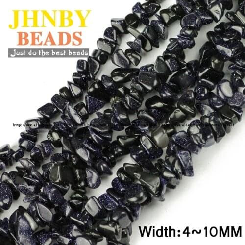 JHNBY Blue sandstone Irregular Gravel beads Natural Stone 80~86cm strand Chips beads Jewelry accessories bracelet making DIY