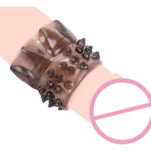 Delay Ejaculation Cock Ring Enlargement Penis Sleeve Silicone Penis Ring Clitoris Stimulation Sex Toys for Men Male