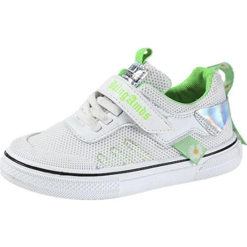 Girls' Sneakers 2021 Autumn New Fashion Childrens Breathable Mesh Casual Shoes Fashion School Students Small White Tenis Shoes