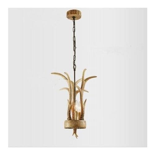 Antler chandelier European country 4-head brown dining room lamp chandelier ceiling lighting, E14 110-240V