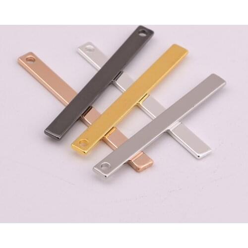 37 * 3.5 * 1mm smooth single hole 5-color rectangular copper pendant earrings pendant for DIY jewelry accessories