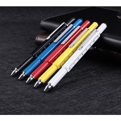 Multifunctional pen screwdriver ruler Spirit level Tool stylus School Stationery Office Supplies 0.7mm Ballpoint Pen