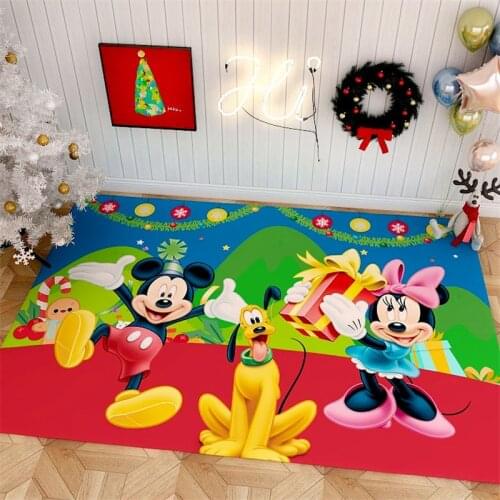 Cartoon Christmas Mat Outdoor Carpet Doormat Mickey Playmat Santa Ornament Christmas Decoration for Home Xmas New Year Gift