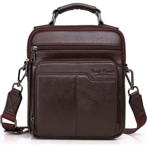 Men Genuine Leather First layer Cowhide Handbag fashion Business Crossbody Shoulder Bag High Quality Cigarette Case wallet Bag