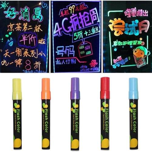 New Creative Color Erasable Highlighter For Fluorescent Plate Pens Liquid Chalk Marker Stationery Dedicated Erasable Pen