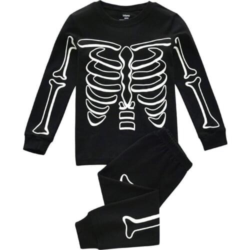 Baby Boy Clothes Baby Clothes Set Toddler Kids Pajamas Boys Glow in Dark Halloween Skeleton Cotton Sleepwear Set Kids' Things