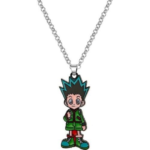 Wholesale 5 Pcs 2021 HUNTER X HUNTER Necklaces Japanese Anime Figues GON FREECSS Neck Accessories for Women Men Jewelry Gifts