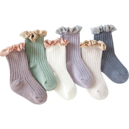 0-5Y Baby Socks Spring And Autumn New Baby Socks Lace Girl Socks Newborn Baby Boy Socks Loose Combed Cotton Childrens Socks