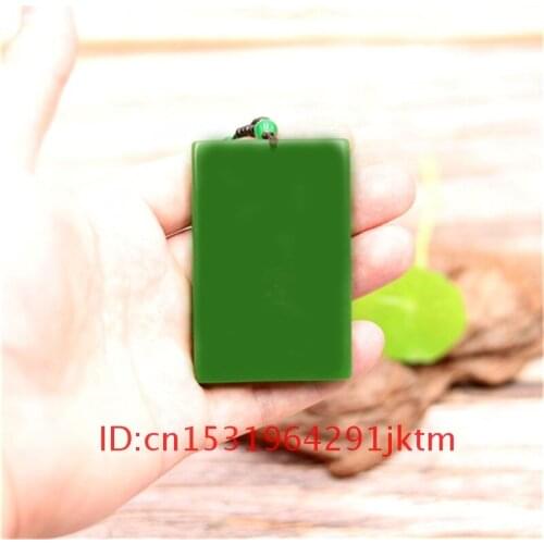 Necklace Fashion Men Carved Natural Chinese Jewelry Charm Jadeite Pendant Green Gifts Amulet Women Hand Jade for